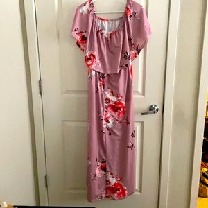 Floral Off The Shoulder Maxi Dress
